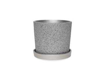 Горшок бетон Дакар серебро кедр №1, 9,9х8,9х11,3 Ома