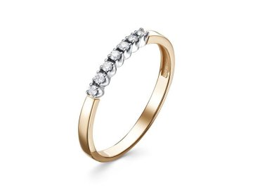 Кольцо дорожка Brilliant Style, красное золото 585 проба, вставка бриллиант