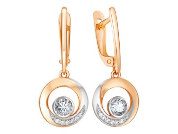 Серьги длинные BIRYUZA, серебро 925 проба, вставка цирконий