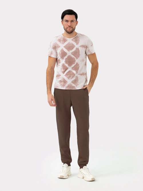 Футболка мужская коричневая в технике тай-дай, фото 7 из 7