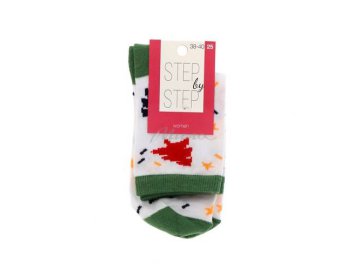 Носки женские STEP by STEP, размер 25, цвет Елка белый, арт. НЖ 9039-40