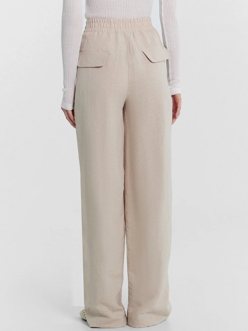 Брюки женские бежевые из коллекции "Premium Linen", фото 4 из 6