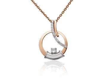 Подвеска декоративная Platina Jewelry, красное золото 585 проба, вставка фианит
