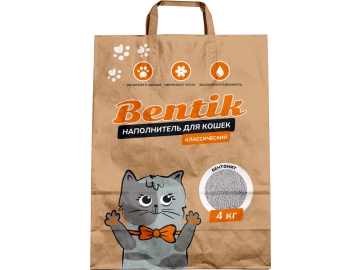 Наполнитель Bentik Классический бентонитовый комкующийся, 4 кг