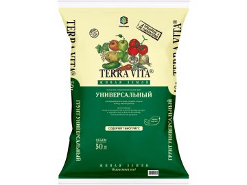 Грунт универсальный нейтральный Живая земля, Terra Vita 50л