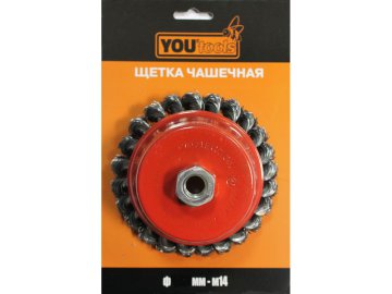 Щетка радиал. провол. жесткая ф100хМ14 (вогнут,круч.пров) J-9009 YOURTOOLS