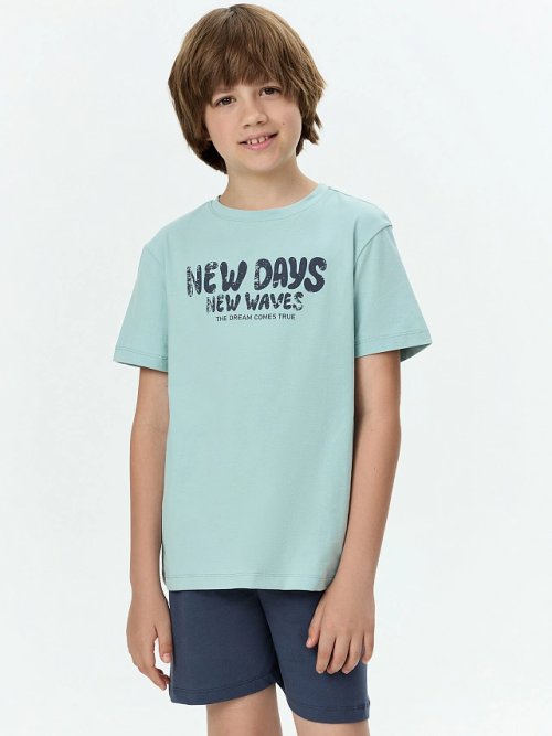 Комплект домашний для мальчиков зеленый с надписью "new days", фото 3 из 21