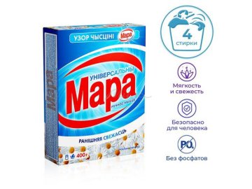 Порошок стиральный МАРА Узор чысцiнi Ранiшняя свежасць для ручной стирки, 400 г