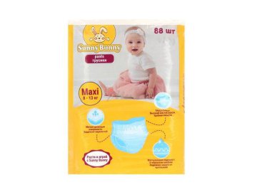 Акции Милы Мозырь Только в сети «Мила» - Подгузники-трусики детские SUNNY BUNNY 4 Maxi, 88 шт