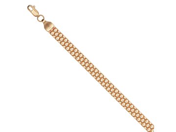 Цепь с плетением "Бисмарк машинный" 7 Карат, красное золото 585 проба 7 Карат