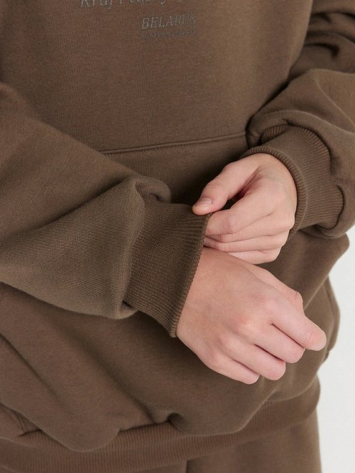 Худи для мальчиков оверсайз коричневое из коллекции "Zakaзnik El’nya / Заказник Ельня", фото 6 из 7