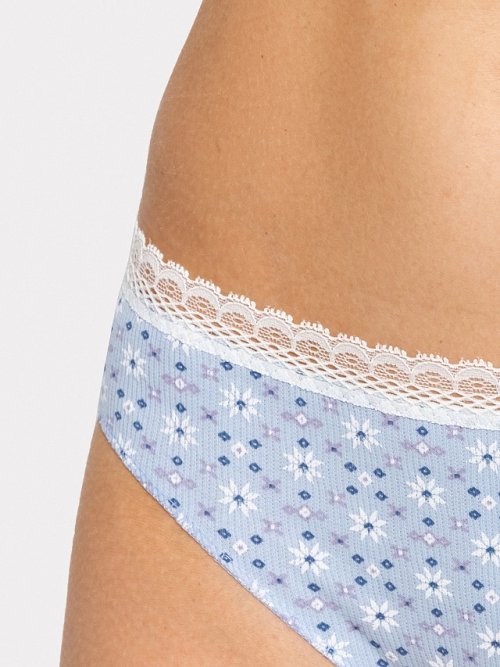 Трусы женские классические в голубом цвете с орнаментом, фото 3 из 9