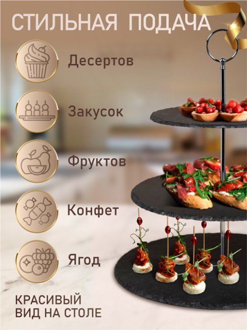 Подставка сервировочная трехъярусная Variety, фото 3 из 33