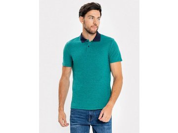 Джемпер-поло хлопковый бирюзового цвета Марк Формель