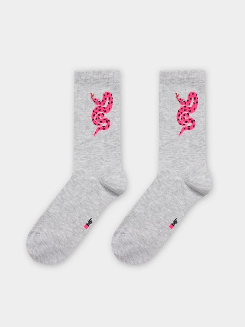 Носки женские серые с рисунком змеи, фото 6 из 7