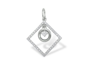 Подвеска декоративная Efremov, серебро 925 проба, вставка фианит 7 Карат