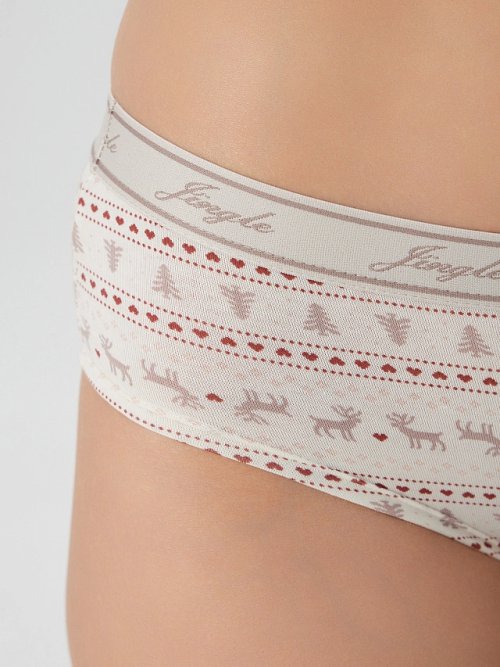 Трусы шорты женские новогодние в наборе, 3 шт, фото 8 из 11