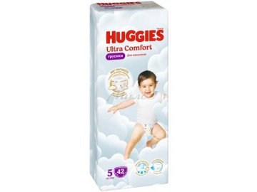 Подгузники-трусики детские одноразовые HUGGIES Ultra Comfort Boy 5 (12-17 кг), 42 шт