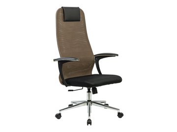 Кресло BRABIX EX-801 532920 (хром, плотная двойная сетка Х2, черное/коричневое)