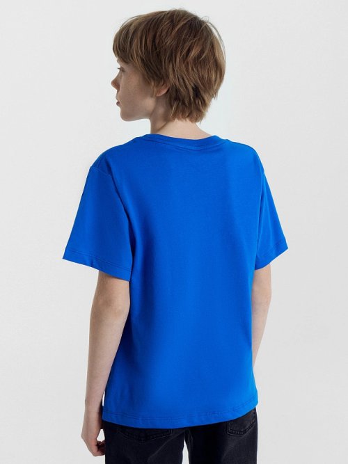 Футболка для мальчиков синяя с печатью, фото 5 из 8