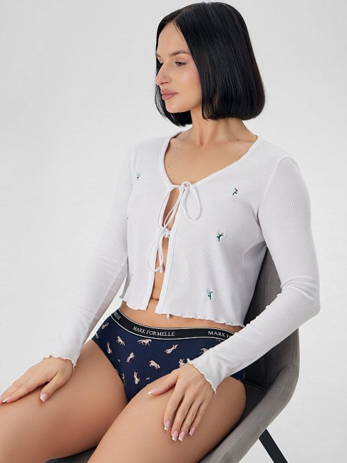 Трусы шорты женские новогодние синие, фото 7 из 8