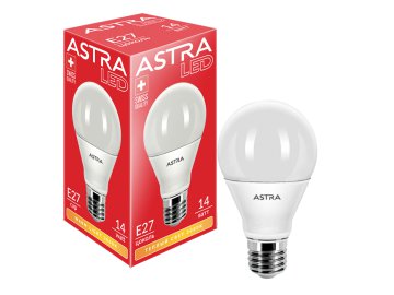 Лампа светодиодная A60 14Вт E27 3000K ASTRA