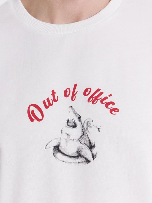 Футболка мужская белая Out of office, фото 4 из 5
