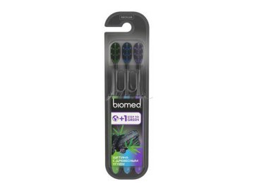 Набор щеток зубных BIOMED Black с древесным углем, medium, 3 шт
