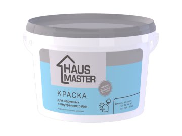 Краска HAUS MASTER универсальная белая матовая 3л/4,2кг