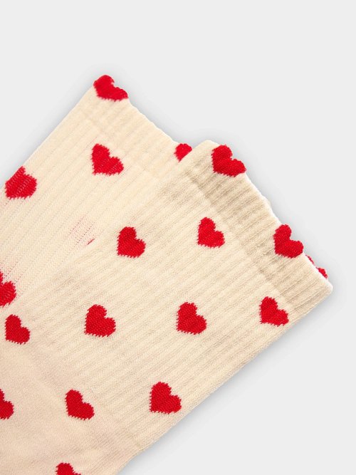 Носки женские бежевые с сердечками, фото 7 из 7