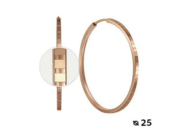 Серьги конго 7 Карат, красное золото 585 проба