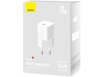 Baseus GaN5 Fast Charger mini 1C 20W (белый)