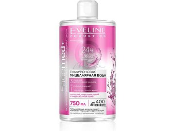 Вода мицеллярная EVELINE Facemed+ 3 в 1 гиалуроновая, 750 мл