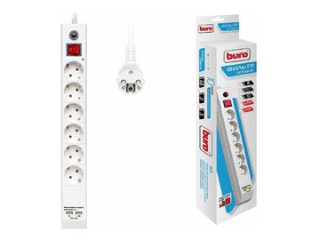 Сетевой фильтр Buro BU-SP1.8-USB-2A-W