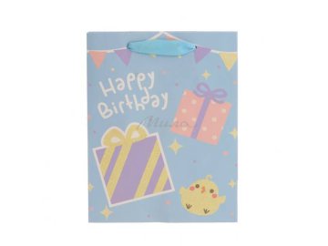 Пакет подарочный бумажный Happy Birthday 17 х 22 х 9 см, арт. SLWZ22-66-2