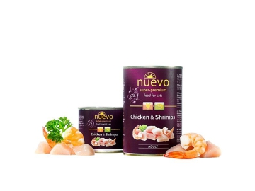 Kонсервы Nuevo для кошек, с курицей и креветками, 200 г Зообазар