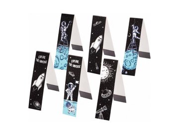 Закладки для книг с магнитом ЮНЛАНДИЯ 113445 (набор 6 шт., блестки, 25x196 мм)
