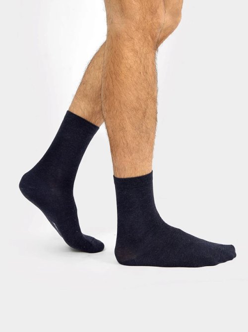 Носки мужские в синем цвете из шерсти с бамбуком, фото 1 из 4