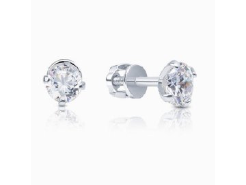 Серьги пусеты, серебро 925 проба, вставка фианит