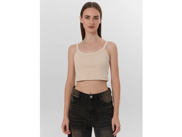 Топ женский бежевый в рубчик