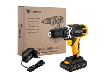 Дрель-шуруповерт Deko DKCD20FU-Li (063-4102) с 1-м АКБ 5 элемент
