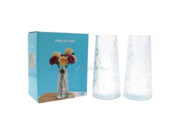 Набор ваз стеклянных, 12 х 15 см, 2 шт, арт. SLWXL-016