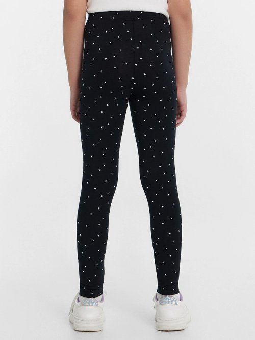 Легинсы для девочек черные с сердечками, фото 4 из 5