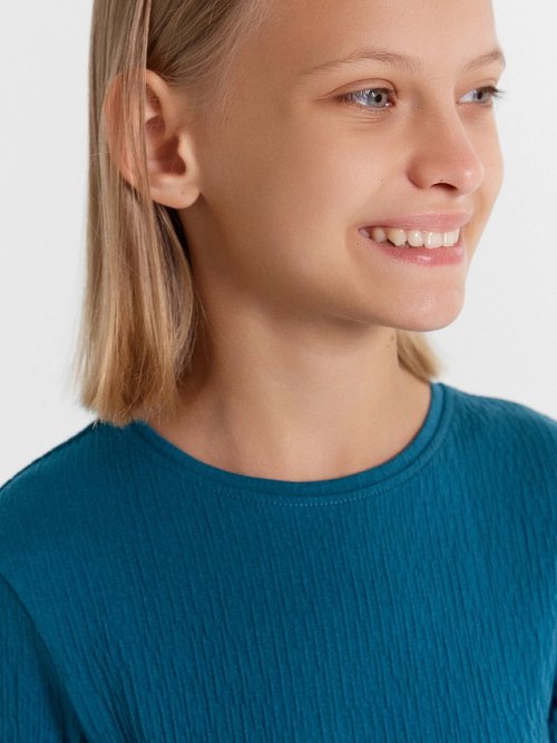 Джемпер для девочек изумрудного цвета, фото 4 из 5