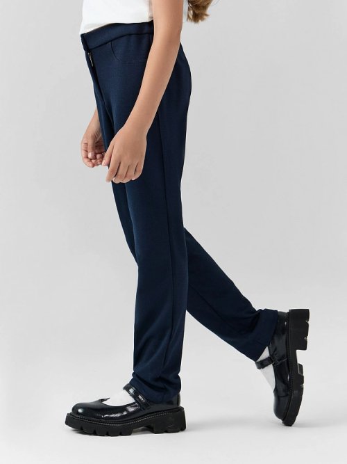 Классические брюки для девочек в темно-синем цвете, фото 2 из 12