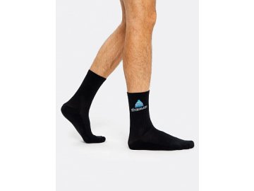 Высокие мужские носки черного с махровой стопой и забавной надписью Марк Формель