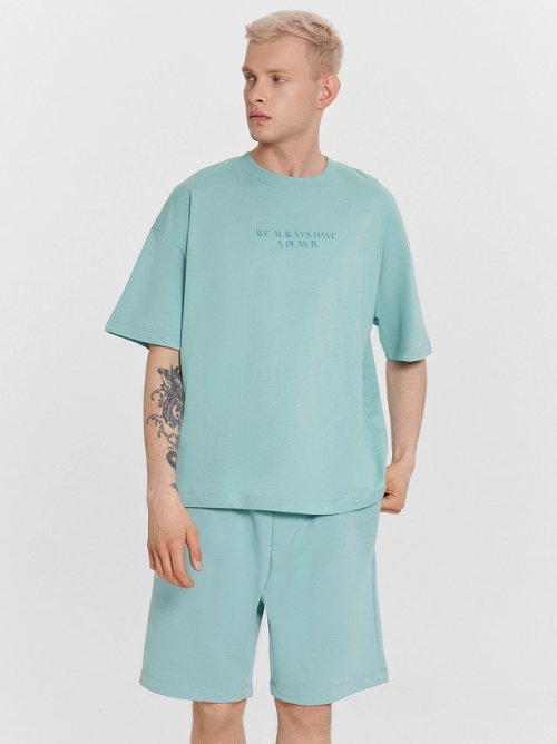 Комплект мужской голубой с надписью "we alwаys have a plan b", фото 3 из 8