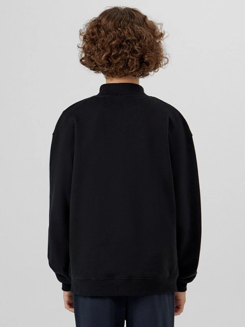 Толстовка для мальчиков черная с принтом "never give up", фото 4 из 9