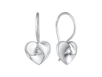 Серьги детские BIRYUZA, серебро 925 проба, вставка цирконий
