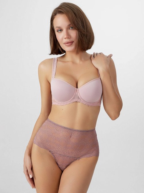 Бюстгальтер женский розовый с кружевом, фото 2 из 21